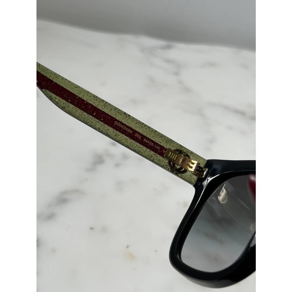NEW Gucci GG0034SN Glitter Arm Black Sunglasses - Picture 9 of 10